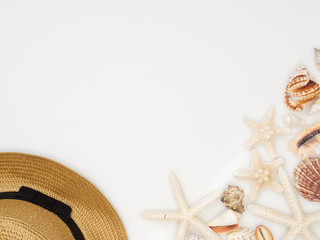 Fototapeta na wymiar Summer holiday background, Beach accessories