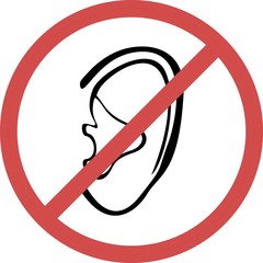 do not listen icon,vector image