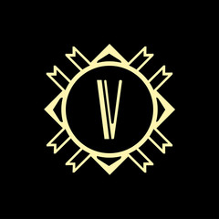 Art Deco modern monogram