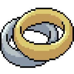 vector pixel art gold silver ring
