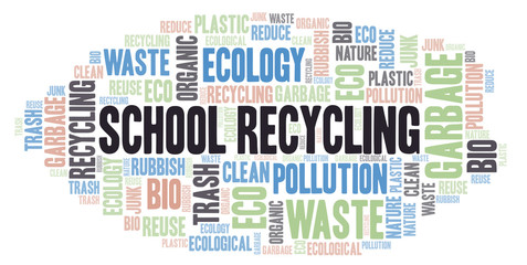 School Recycling word cloud.
