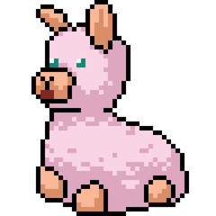 vector pixel art alpaca
