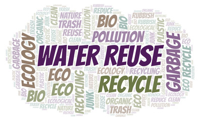 Fototapeta premium Water Reuse word cloud.