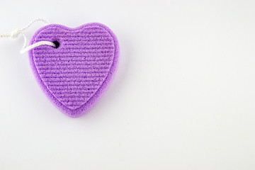 Decorative purple heart on a white background
