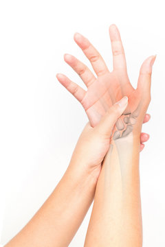 hand bones injury white background hand pain