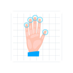 Hand scan all fingerprint security mode at glass equipment
