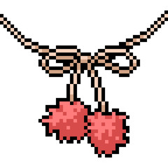 Obraz premium vector pixel art fur ribbon