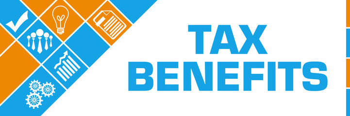 Tax Benefits Business Symbols Orange Blue Left Triangles 