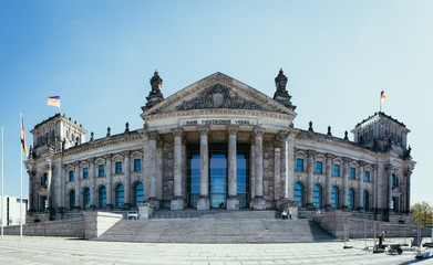 Obraz premium German parliament, Berliner Reichstag: Tourist attraction in Berlin