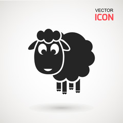 Sheep icon. Animal head. Silhouette icon sheep. Farm sign. Graph symbol for your web site design, logo, app, UI. Ewes.