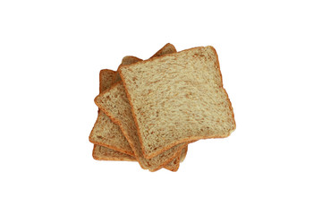 Sliced whole wheat bread on a white background - Image