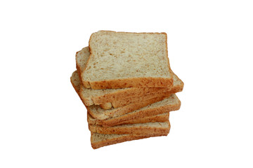Sliced whole wheat bread on a white background - Image