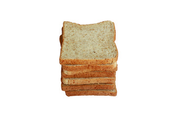 Sliced whole wheat bread on a white background - Image