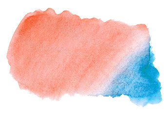 Abstract watercolor orange texture on a white background. Hand drawn illustration.