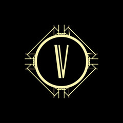 Art Deco modern monogram