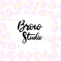 Obraz premium Brows lettering vector illustration