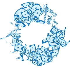 Bitcoin, internet currency notes falling. Messy BT