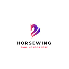 horse head vector logo design with creative gradient color.