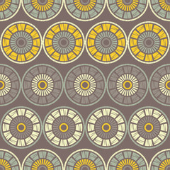 Polka dot seamless pattern. Mosaic of ethnic figures. Geometric background. Can be used for wallpaper, textile, invitation card, wrapping, web page background.