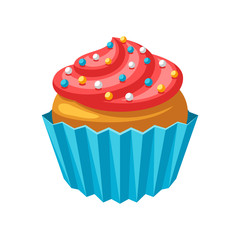 Illustration of stylized cupcake.
