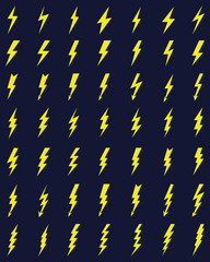 Thunder and bolt lighting flash icons on a black background