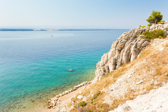 Stanici, Omis, Croatia - Turquoise water at the beautiful beach of Stanici