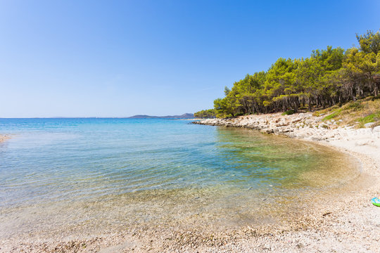 Pine beach, Pakostane, Croatia - Visiting the turquoise bay of Pakostane