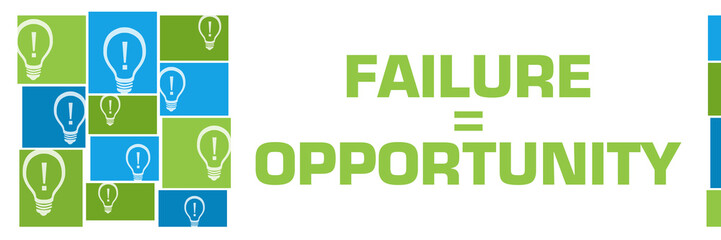 Failure Is Opportunity Green Blue Bulbs Grid Left 