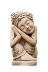 Obraz premium Statue of human style ancient asia on isolated background.
