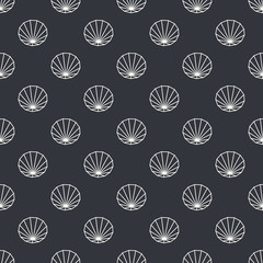 Seamless vector background with lotus leaves in minimal style. Geometric pattern with outlined shapes.