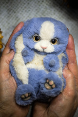cute blue handmade rabbit