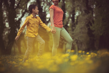 Fototapeta premium Conversation and walk is always nice.