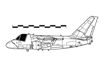 Lockheed S-3 Viking. Outline drawing