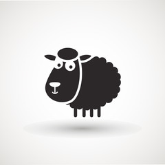 Sheep icon. Animal head. Silhouette icon sheep. Farm sign. Graph symbol for your web site design, logo, app, UI. Ewes.