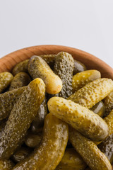 pickled vegetables on a white acrylic background