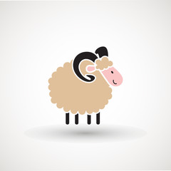 Sheep icon. Animal head. Silhouette icon sheep. Farm sign. Graph symbol for your web site design, logo, app, UI. Ewes.