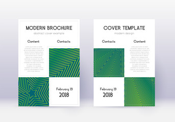 Business cover design template set. Green abstract