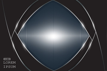 elegant luxury Vector Abstract, science, futuristic, technology concept with Digital image of gradient stripes lines with blue light,dark blue color background.