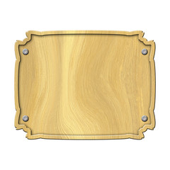 empty wooden sign, 3D illustration