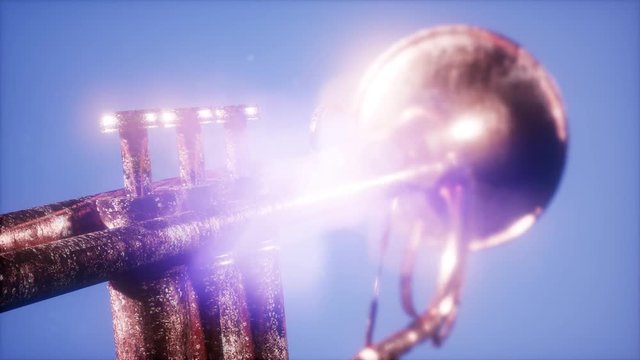 4K Super slow motion brass trumpet