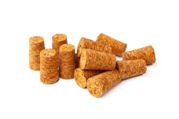 Wine corks isolated on white background