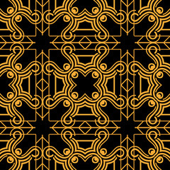 Vector modern tiles pattern. Abstract art deco seamless monochrome background