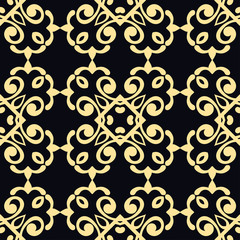 Vector modern tiles pattern. Abstract art deco seamless monochrome background