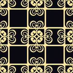 Vector modern tiles pattern. Abstract art deco seamless monochrome background