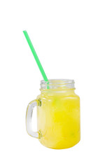 Summer cocktail on isolated white background