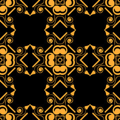 Vector modern tiles pattern. Abstract art deco seamless monochrome background