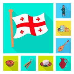 Isolated object of culture and sightseeing sign. Set of culture and originality stock vector illustration.