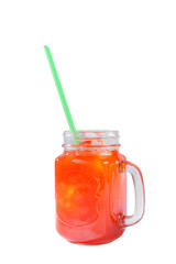 Summer cocktail on isolated white background