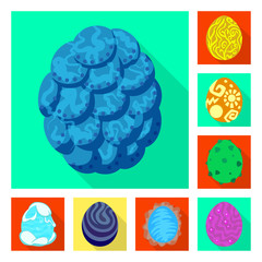 Vector illustration of story and big icon. Collection of story and prehistoric vector icon for stock.