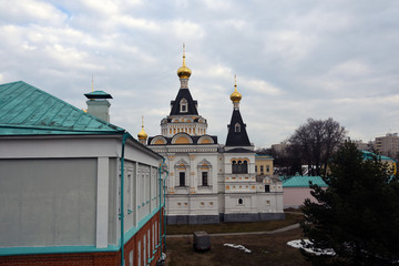 Fototapeta na wymiar Kremlin in Dmitrov, old historical town in Moscow region, Russia. Color winter photo. Popular landmark.